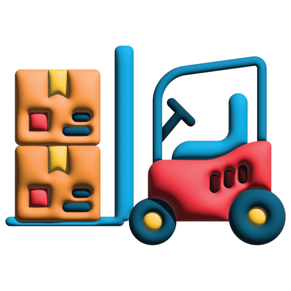 3D illustration forklift in logistic png