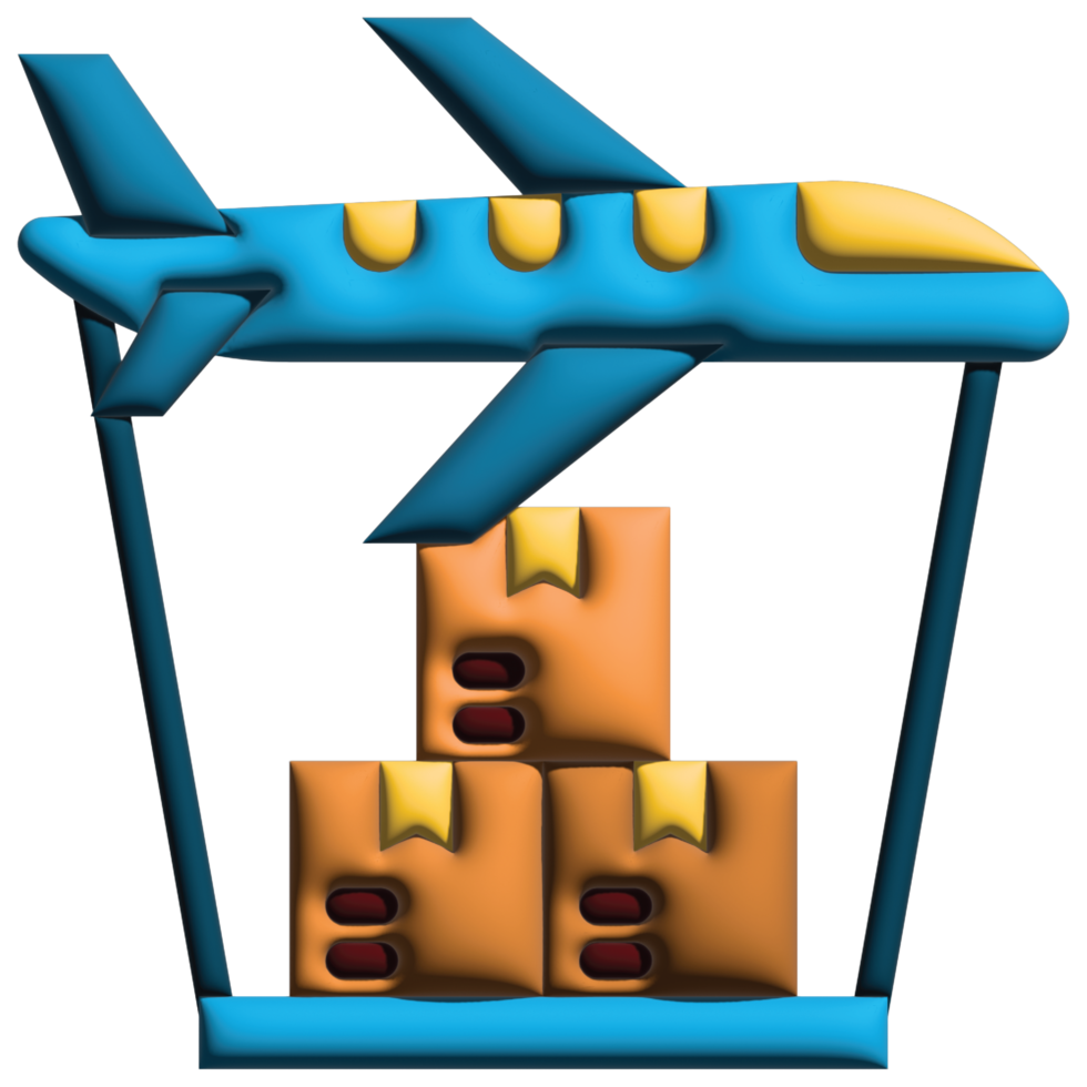 3D illustration airpalne in logistic png