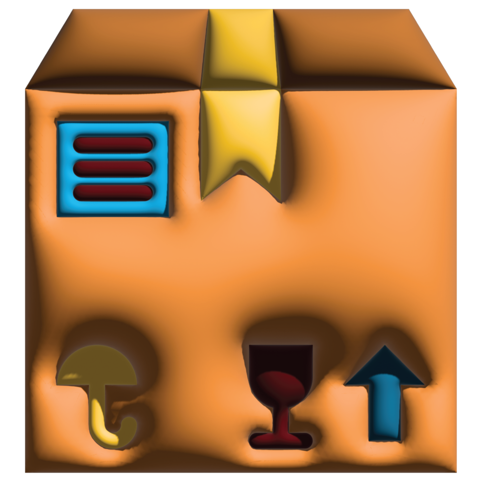 3D illustration box in logistic png