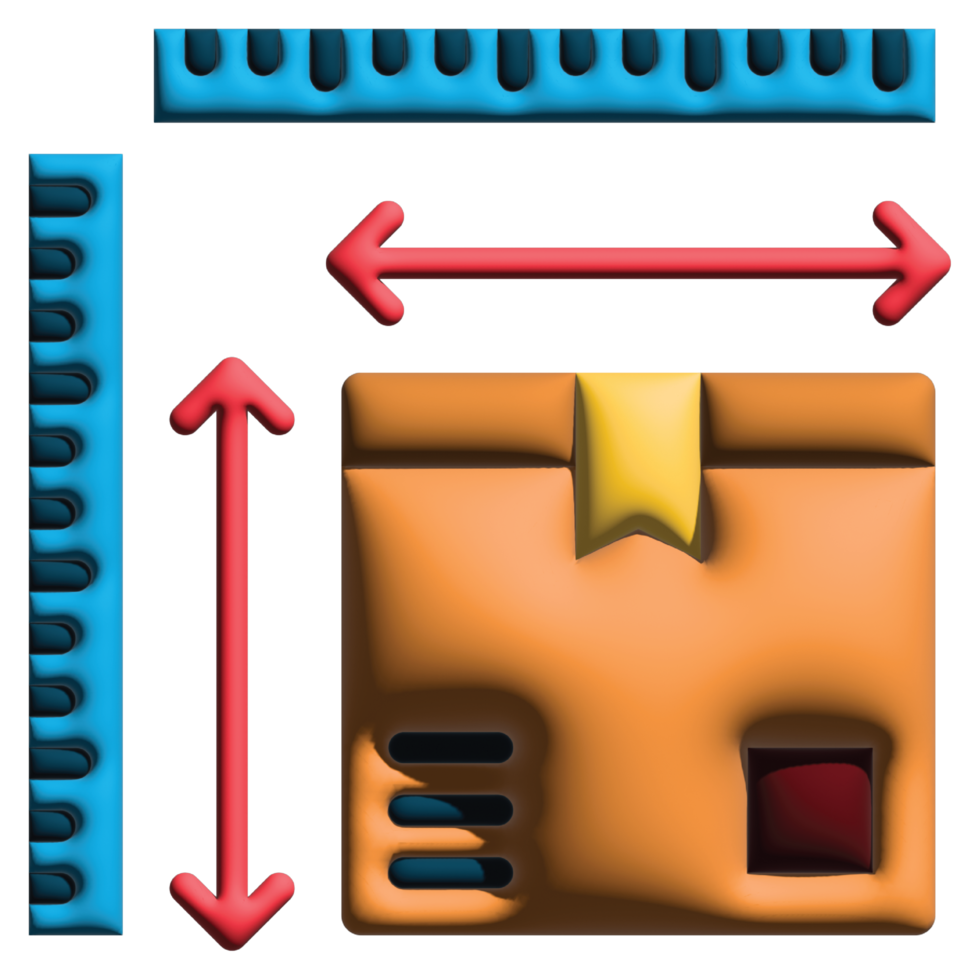 3d illustratie grootte in logistiek png