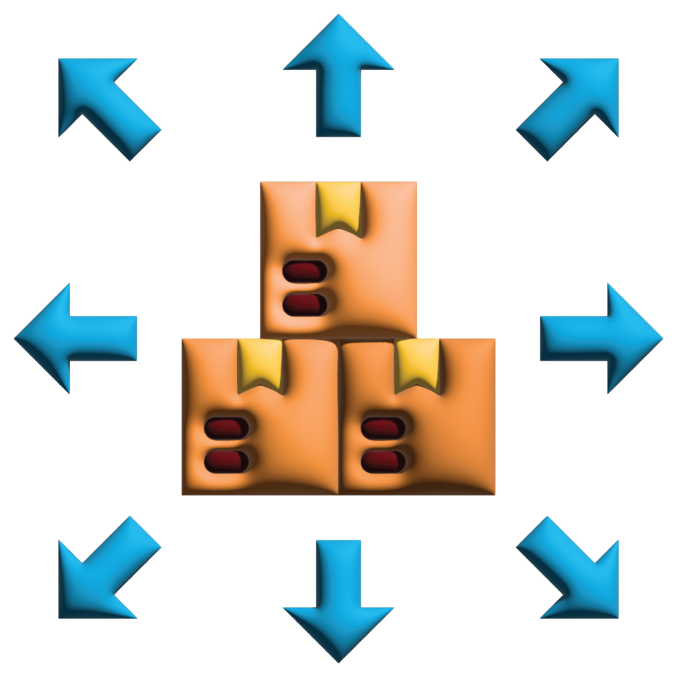 3d ilustração distribuição dentro logístico png