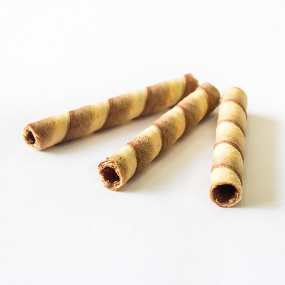 wafer stick on isolated white background photo