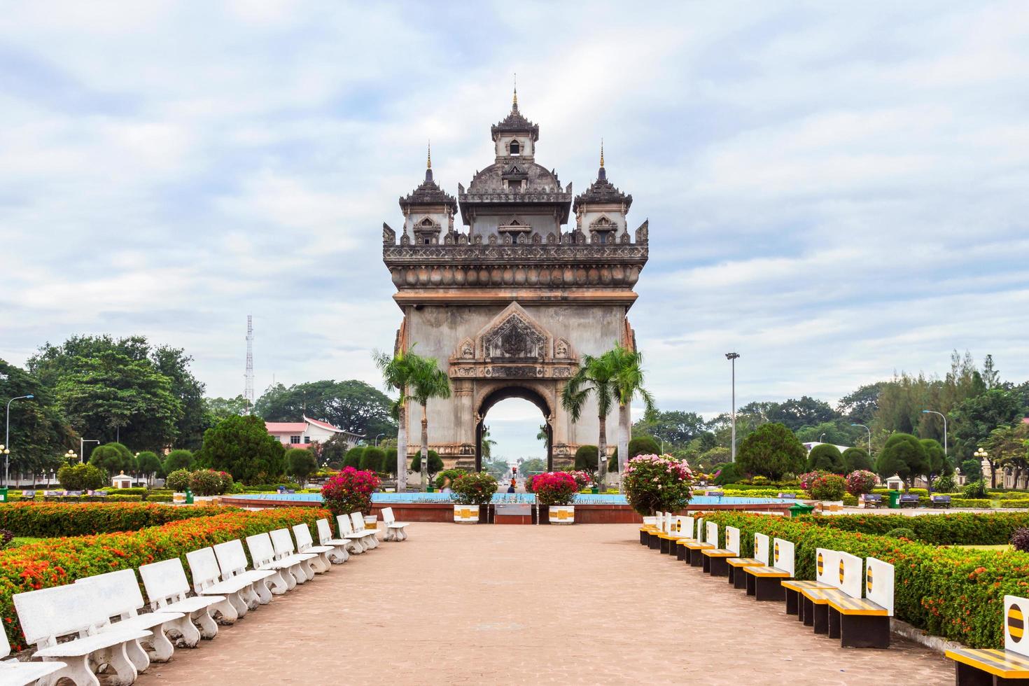 Laos, Vientiane - Patuxai Arch monument. photo