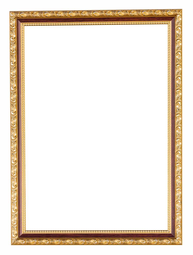 golden frame on isolated white with clipping path. photo