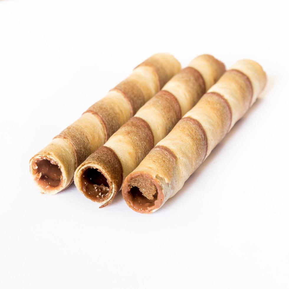 wafer stick on isolated white background photo