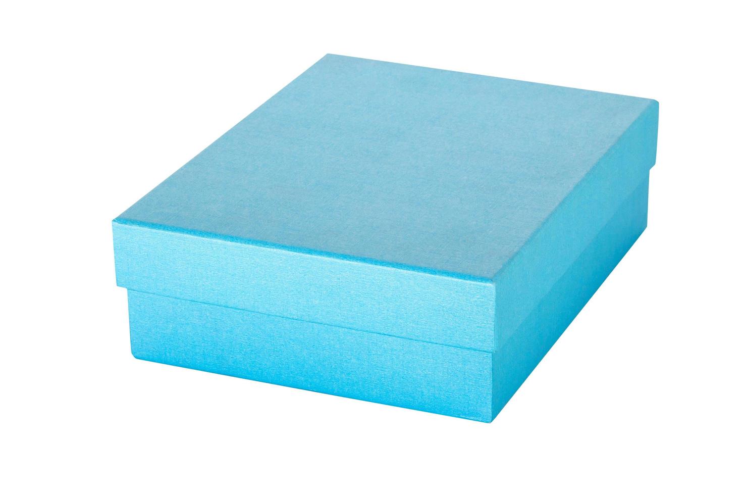 blue gift box on isolated white, clipping path. photo