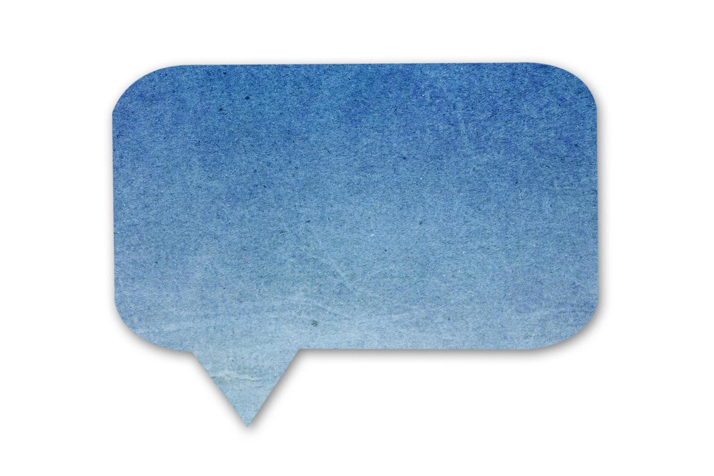 blue paper speech bubbles on isolated white background photo