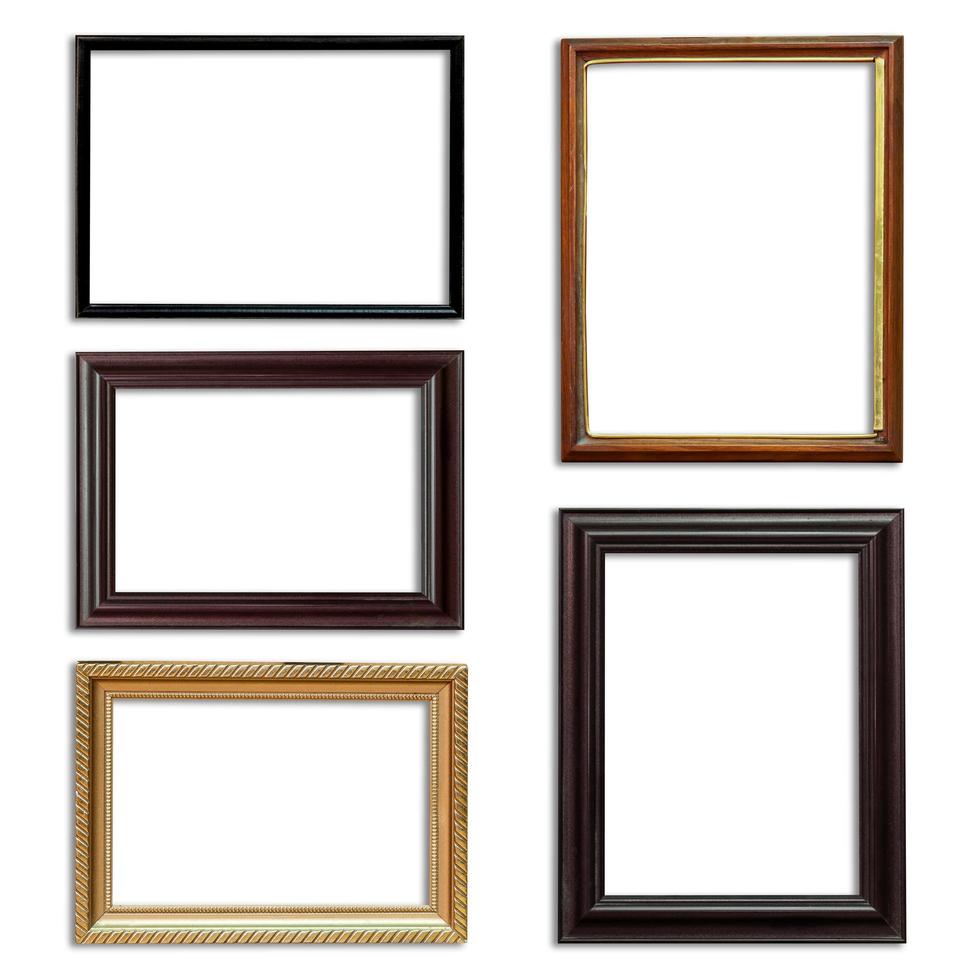 Frame picture set on isolated white background photo