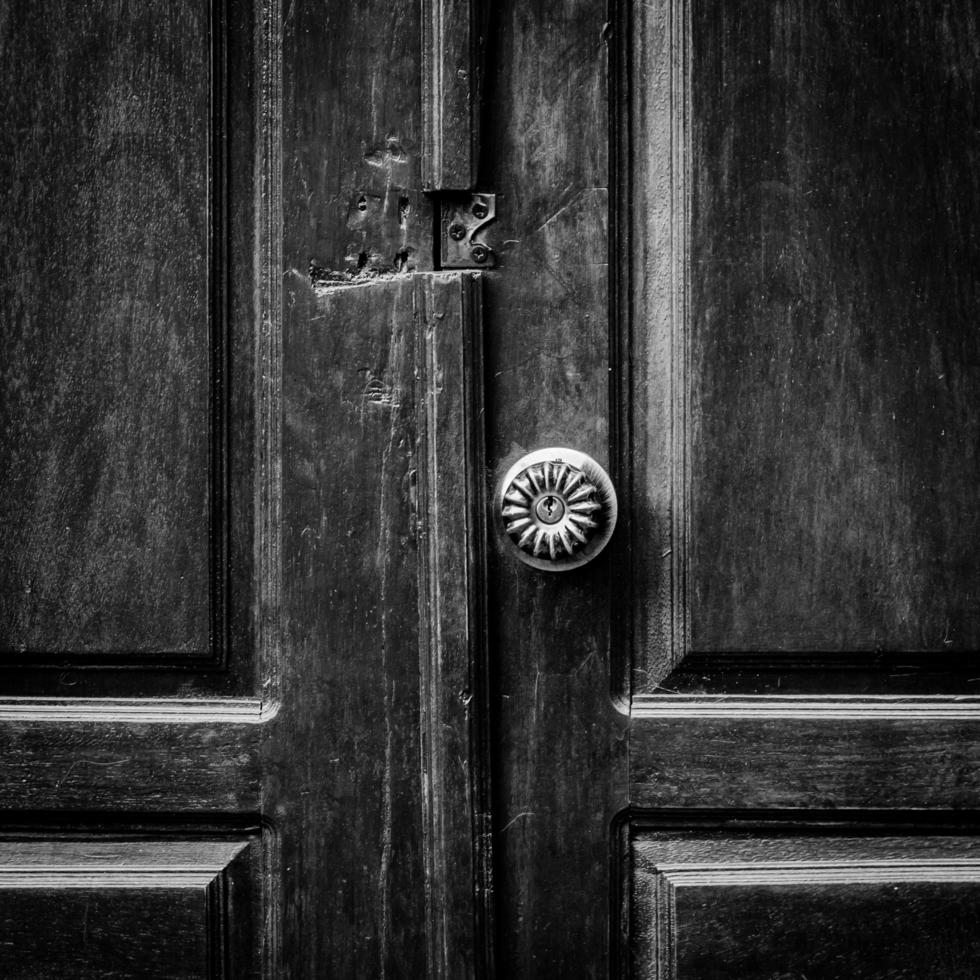 close up old handle door black vintage photo