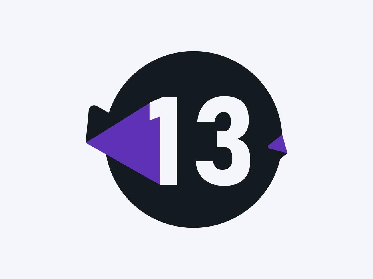 13 Number logo icon design vector image. Number logo icon design vector image