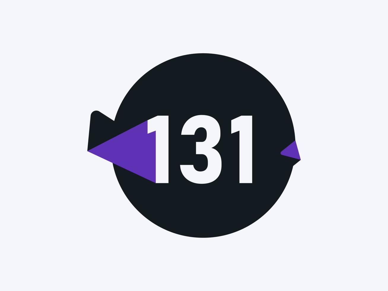 131 Number logo icon design vector image. Number logo icon design vector image