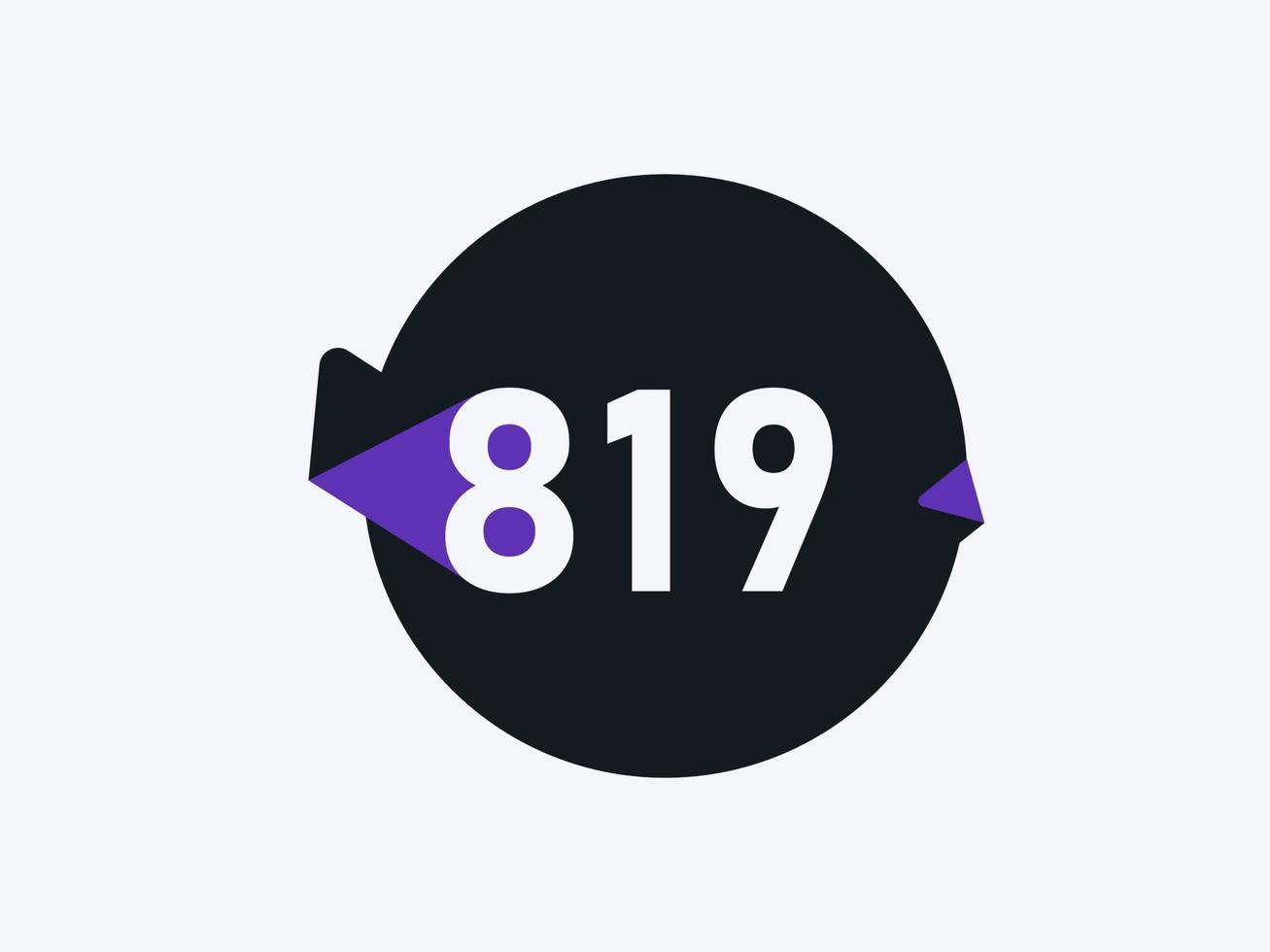 819 número logo icono diseño vector imagen. número logo icono diseño vector imagen