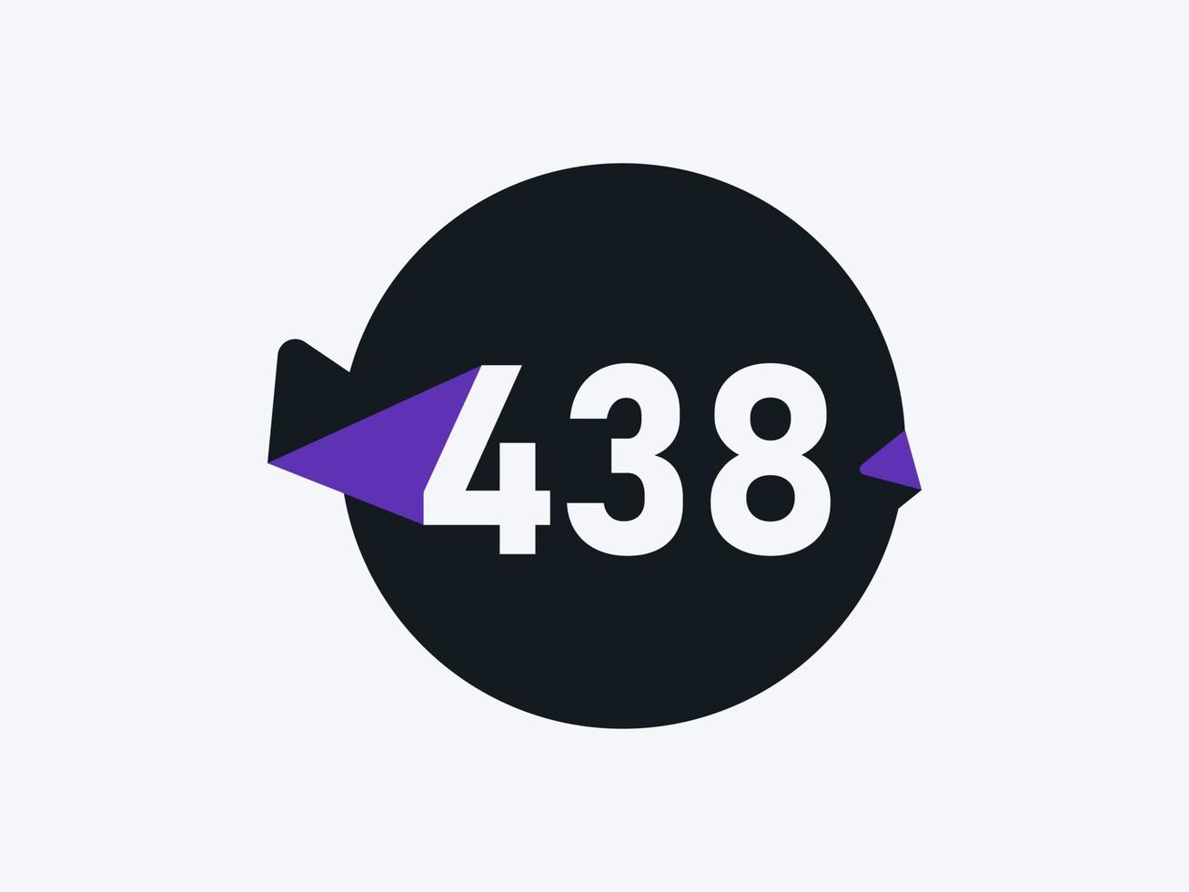 438 Number logo icon design vector image. Number logo icon design vector image