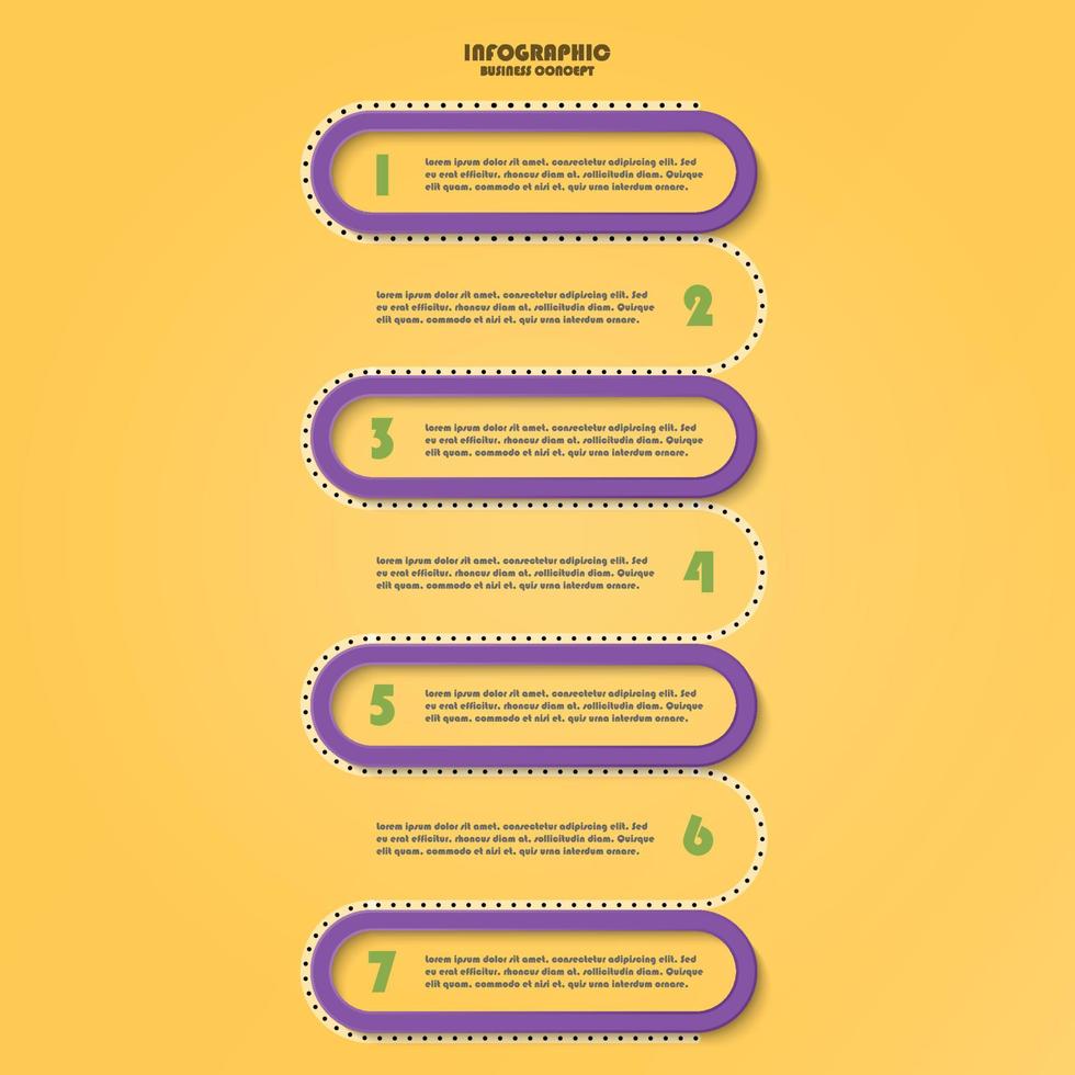 Infographic with 7 steps, process or options. vector