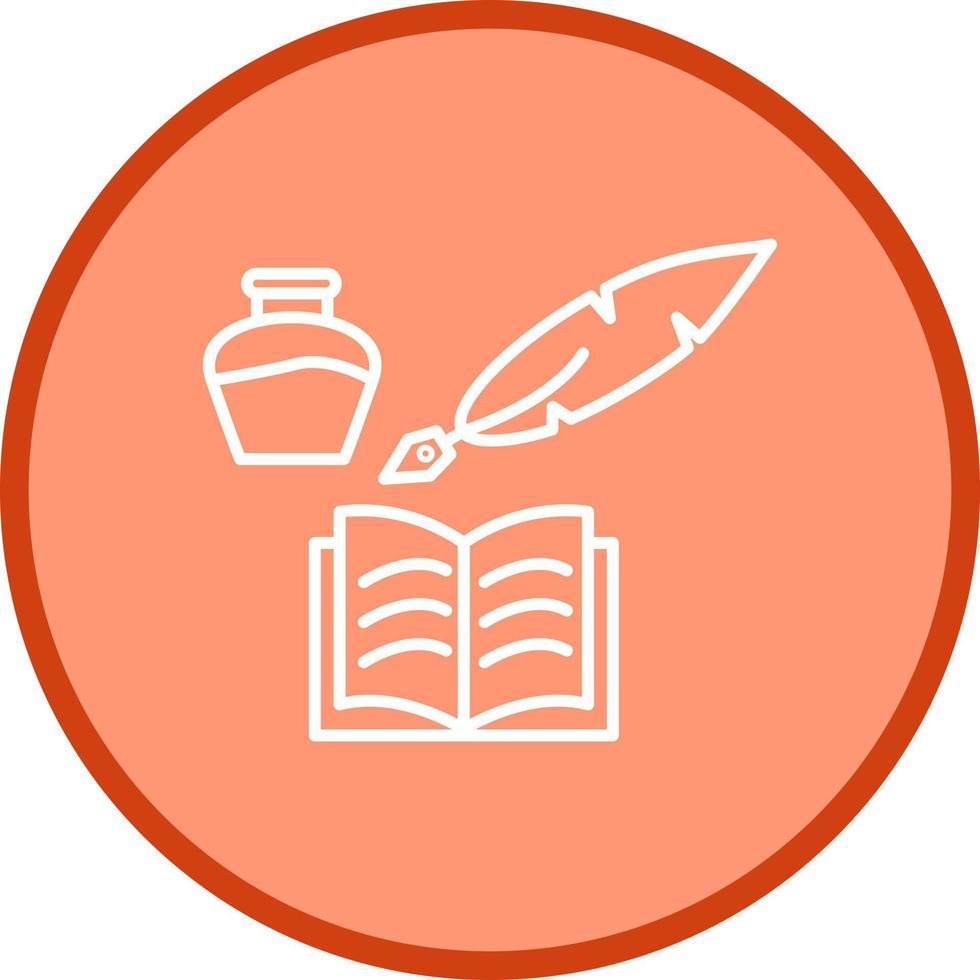 Unique Quill and Book Vector Icon