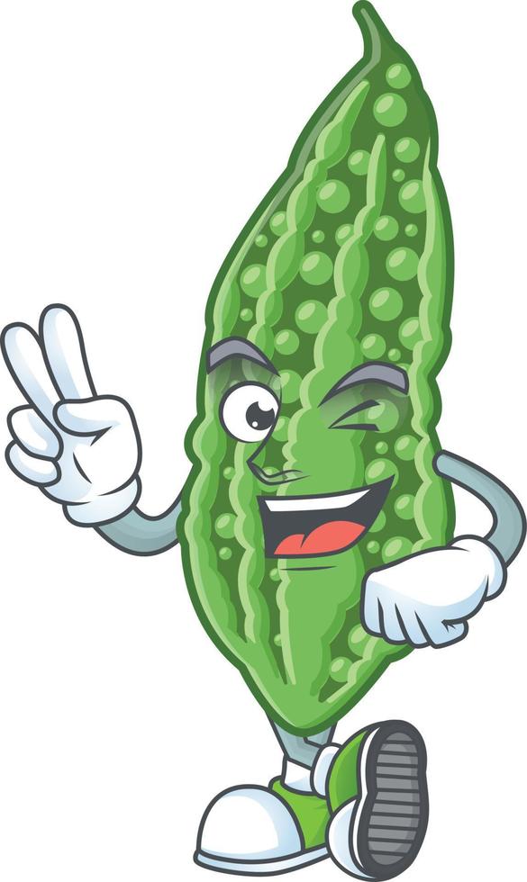 Bitter melon cartoon character vector