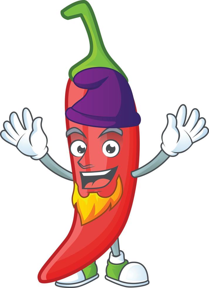 Red chili cartoon character vector