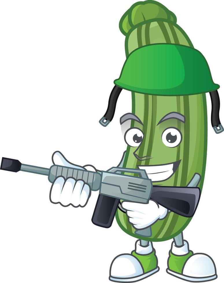 Zucchini cartoon character style vector