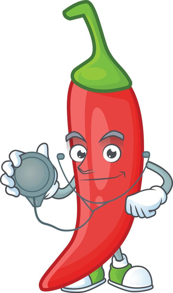 Red chili cartoon character vector