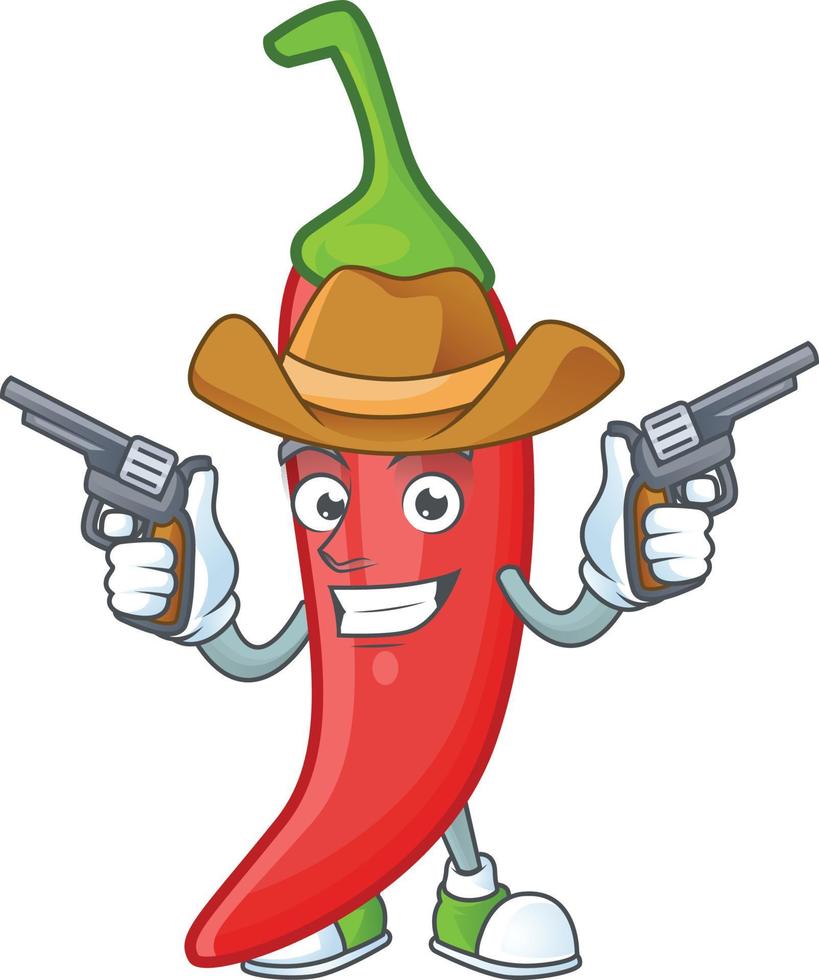 Red chili cartoon character vector