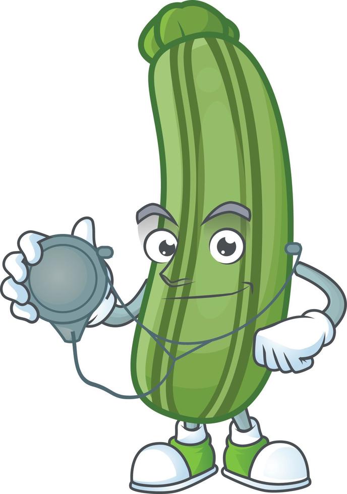 Zucchini cartoon character style vector