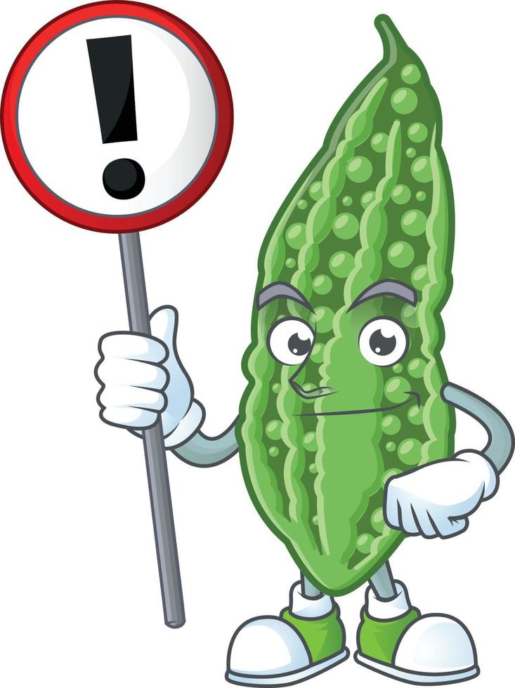Bitter melon cartoon character vector