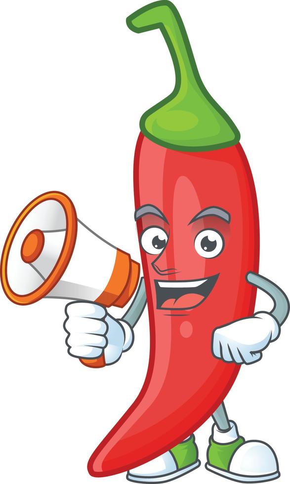 Red chili cartoon character vector