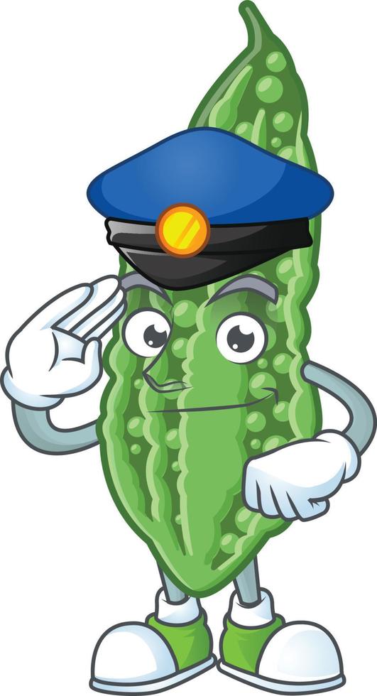 Bitter melon cartoon character vector