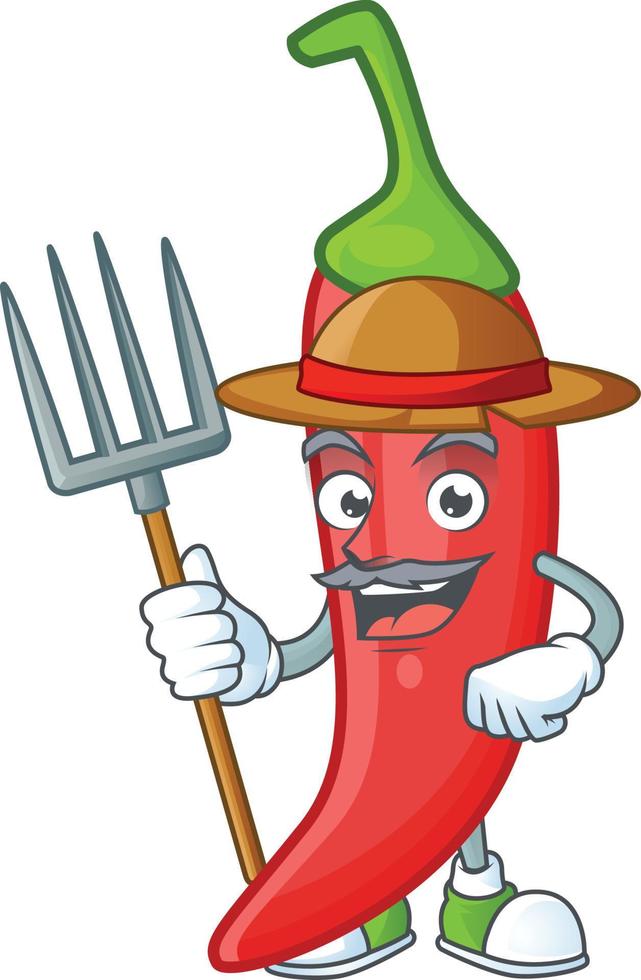 Red chili cartoon character vector