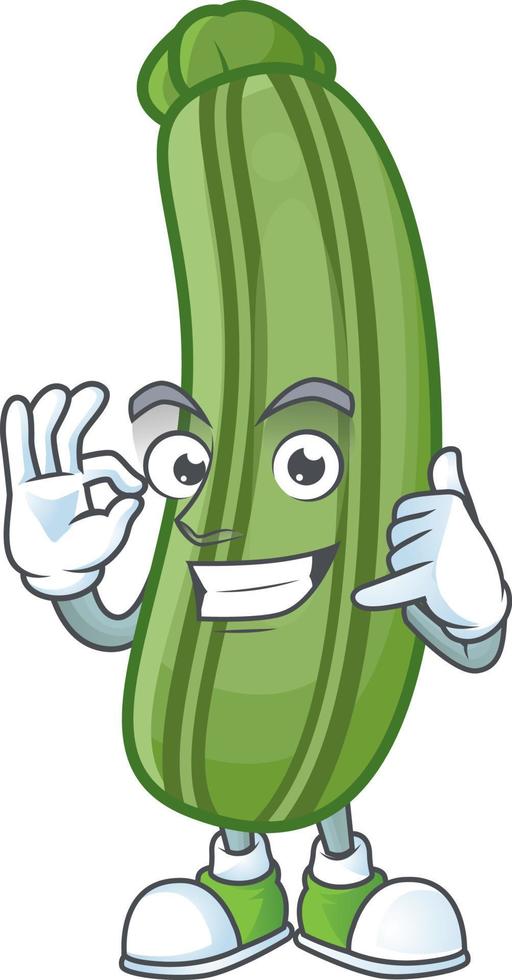 Zucchini cartoon character style vector