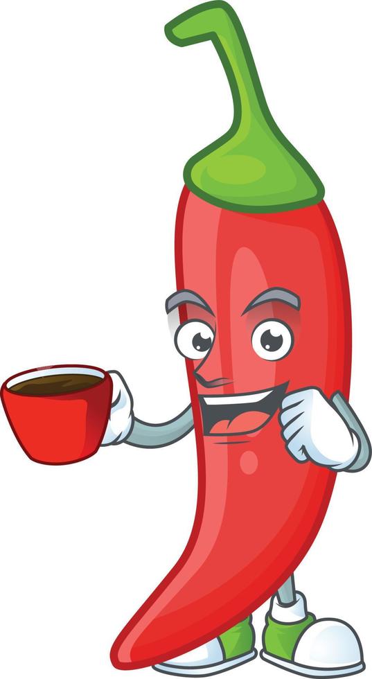 Red chili cartoon character vector