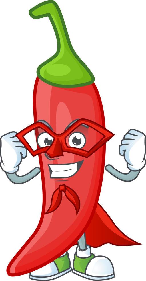 Red chili cartoon character vector