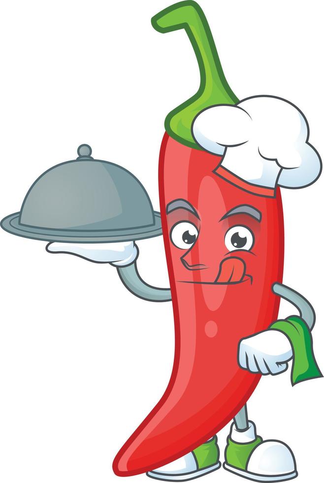 Red chili cartoon character vector