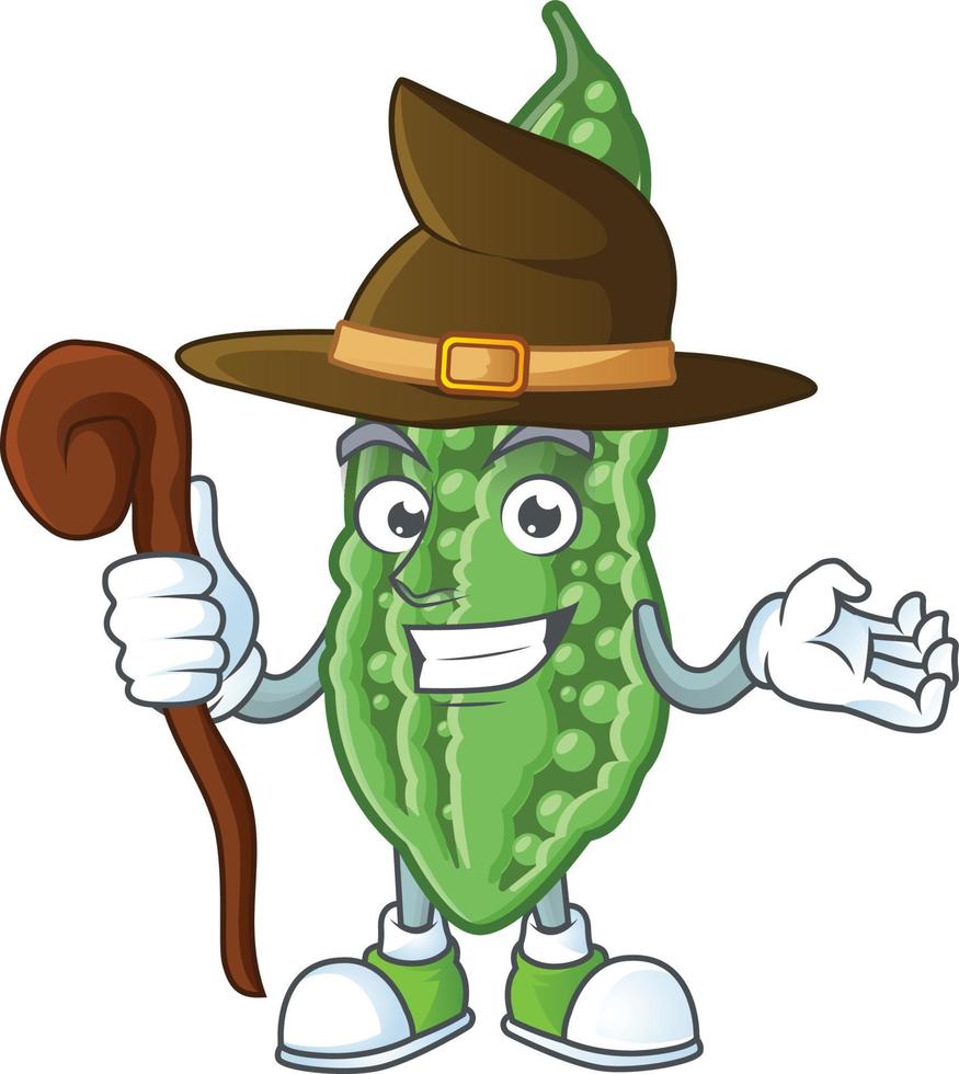 Bitter melon cartoon character vector