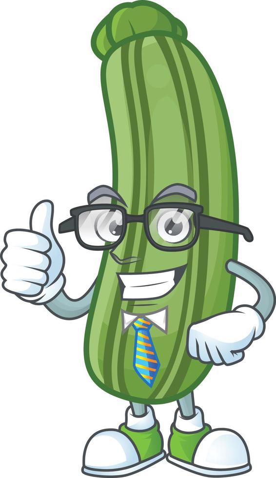 Zucchini cartoon character style vector