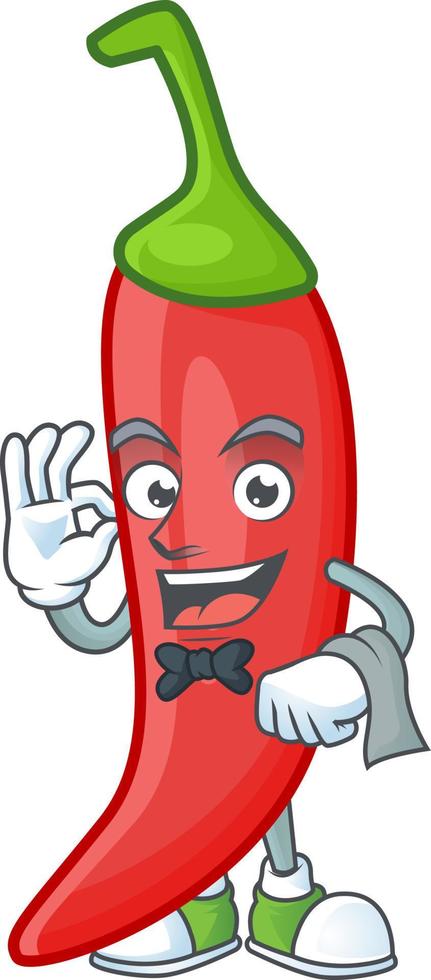 Red chili cartoon character vector