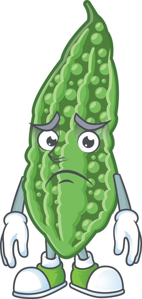 Bitter melon cartoon character vector