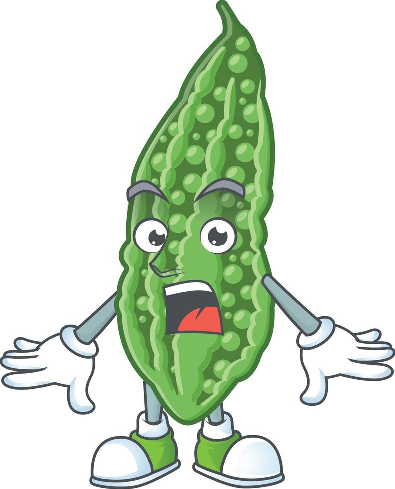 Bitter melon cartoon character vector