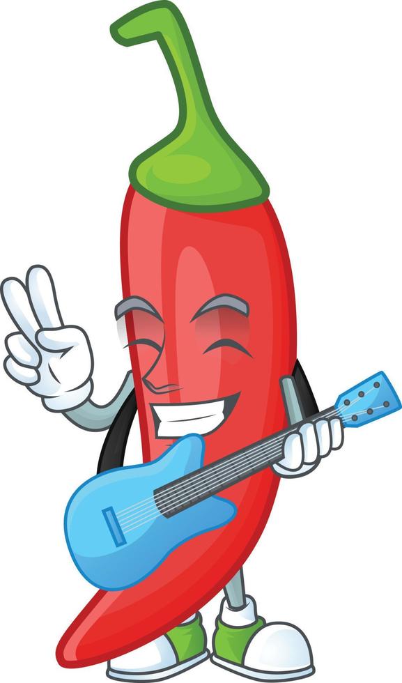 Red chili cartoon character vector