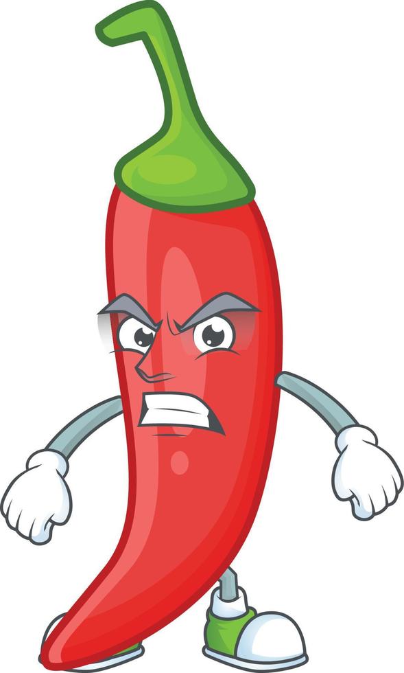 Red chili cartoon character vector