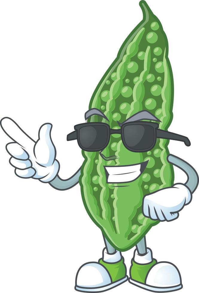 Bitter melon cartoon character vector