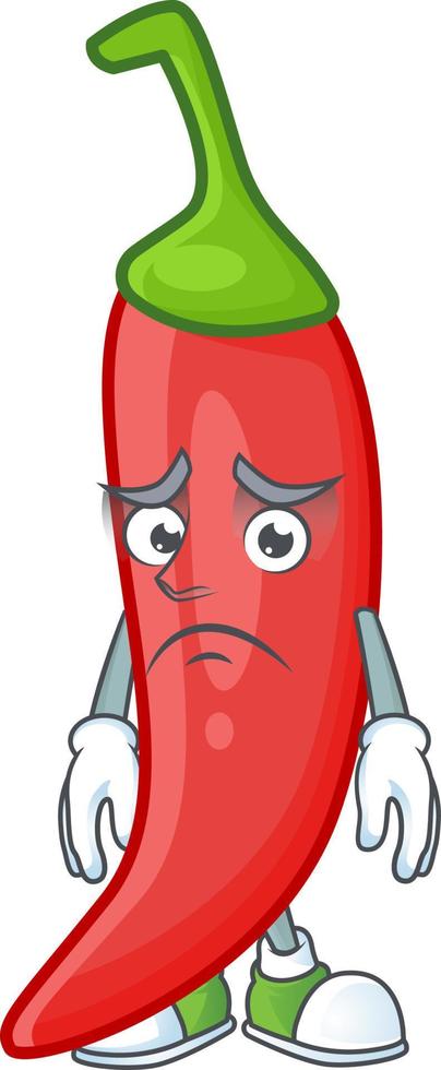 Red chili cartoon character vector