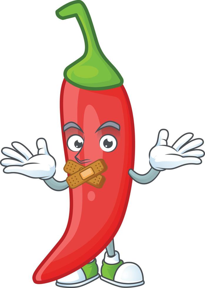 Red chili cartoon character vector