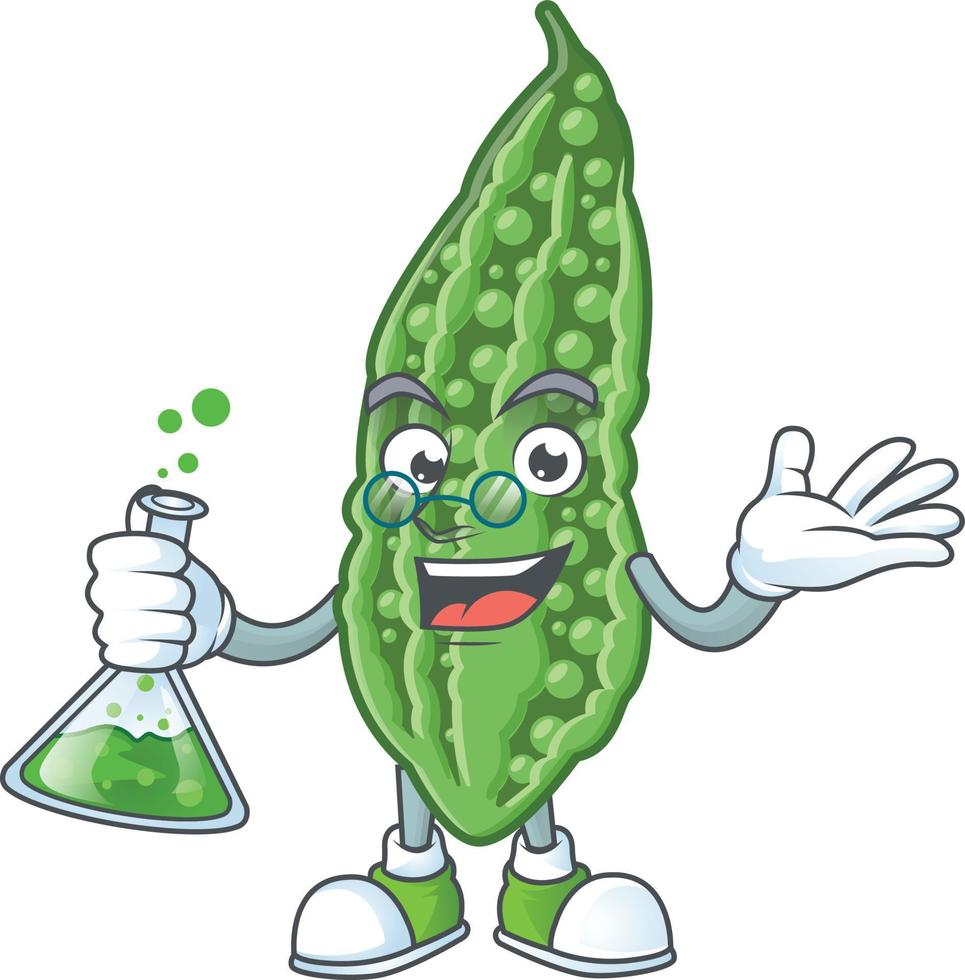 Bitter melon cartoon character vector