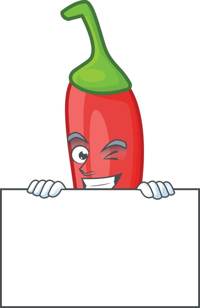 Red chili cartoon character vector