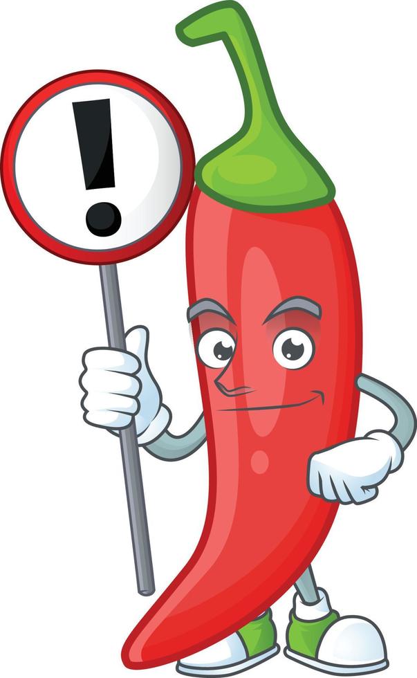 Red chili cartoon character vector