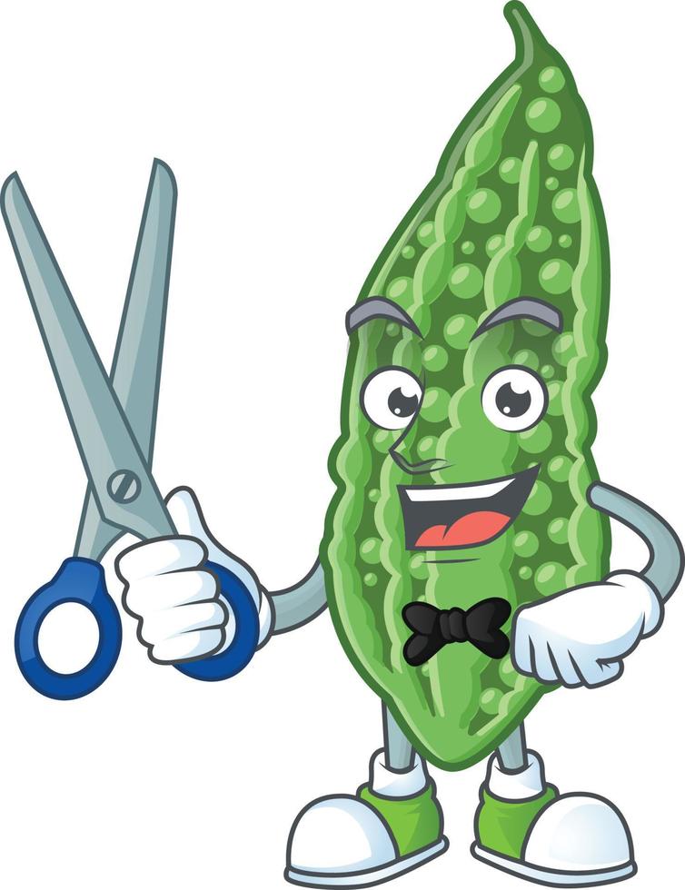 Bitter melon cartoon character vector