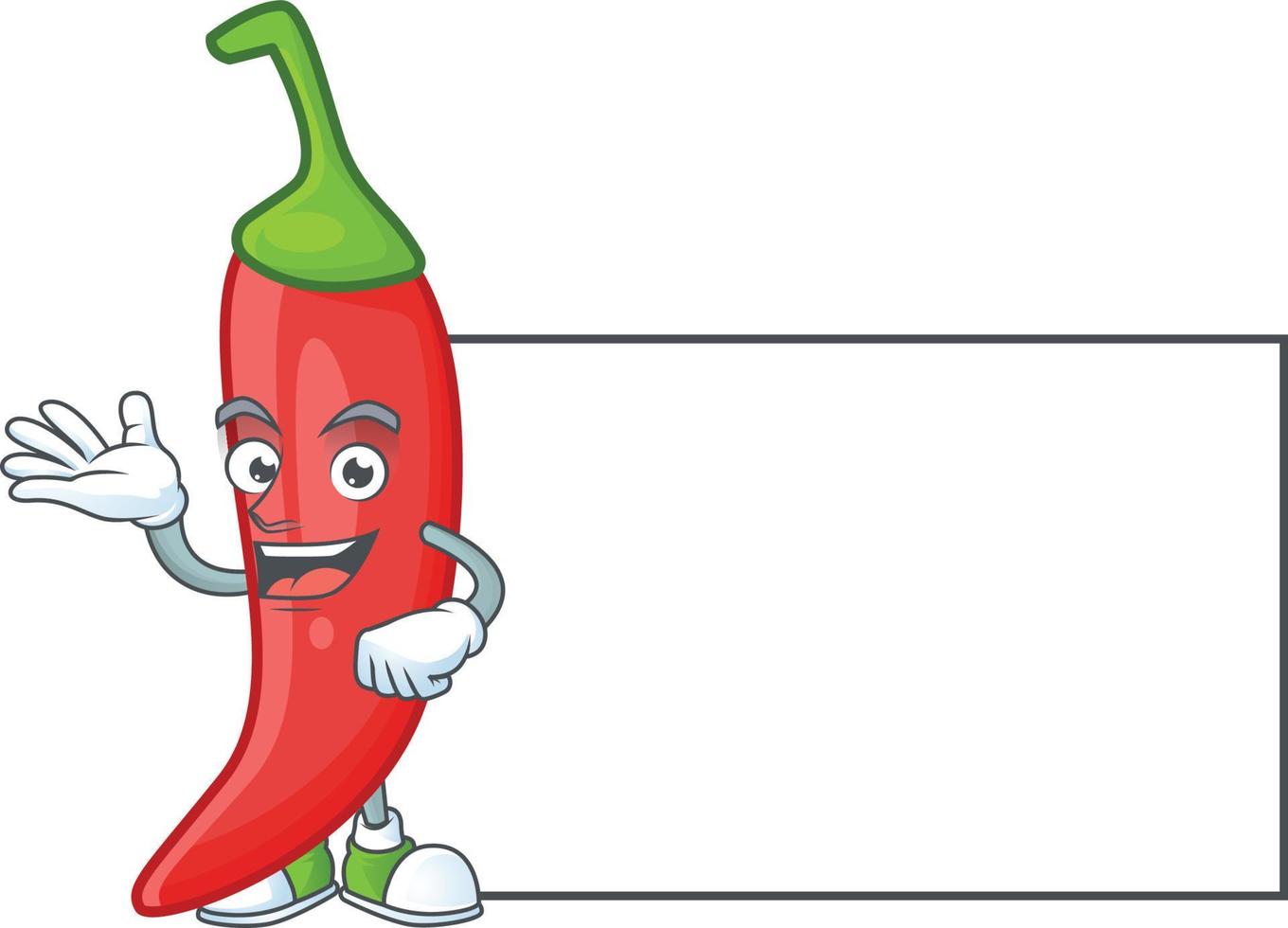 Red chili cartoon character vector