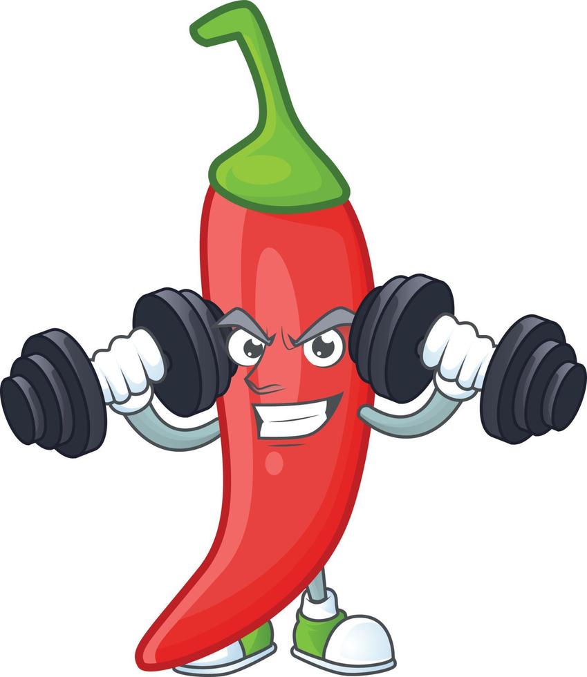 Red chili cartoon character vector