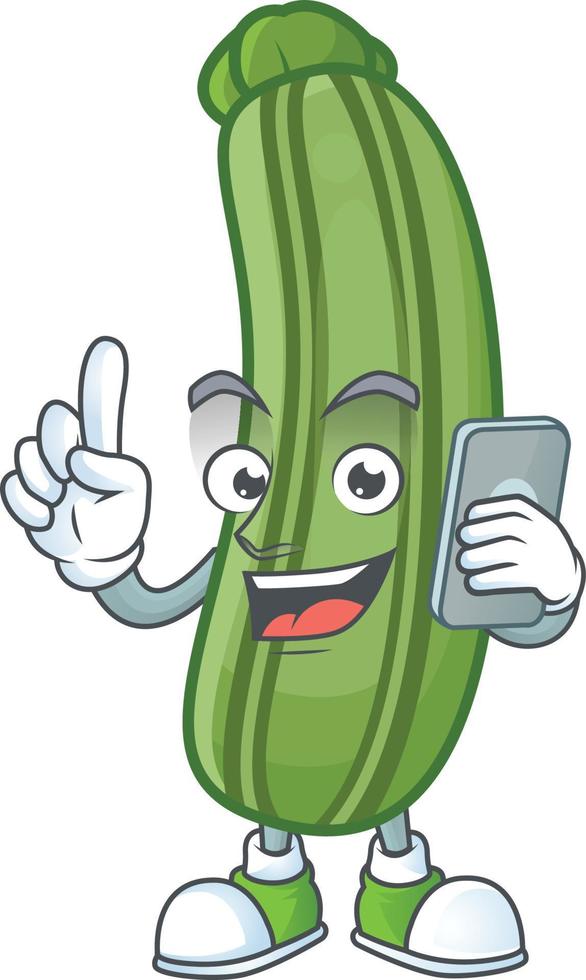 Zucchini cartoon character style vector